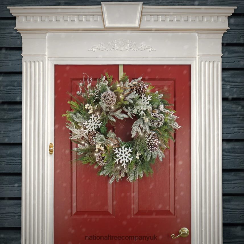 Greenery | National Tree Company 28\ HGTV Home Collection Pre-Lit Cozy Winter Wreath F2L4F257